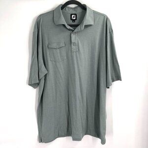FOOTJOY Polo Short Sleeve Pocket Shirt Golf XL Men Grey Blue Collared Shirt